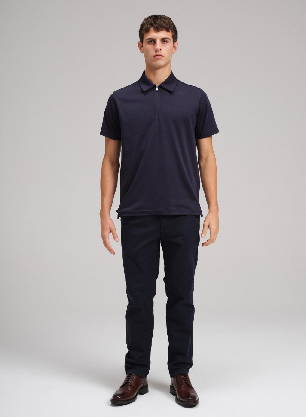 Etiqueta Negra Chomba Cierre Liquid Cotton