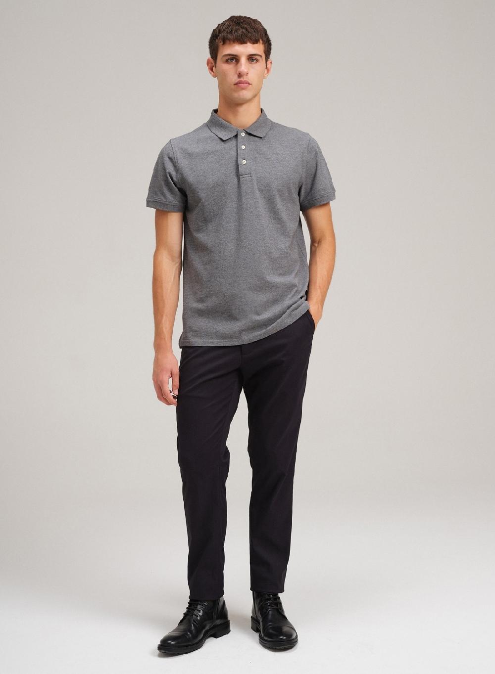 Etiqueta negra Chomba pique garment wash