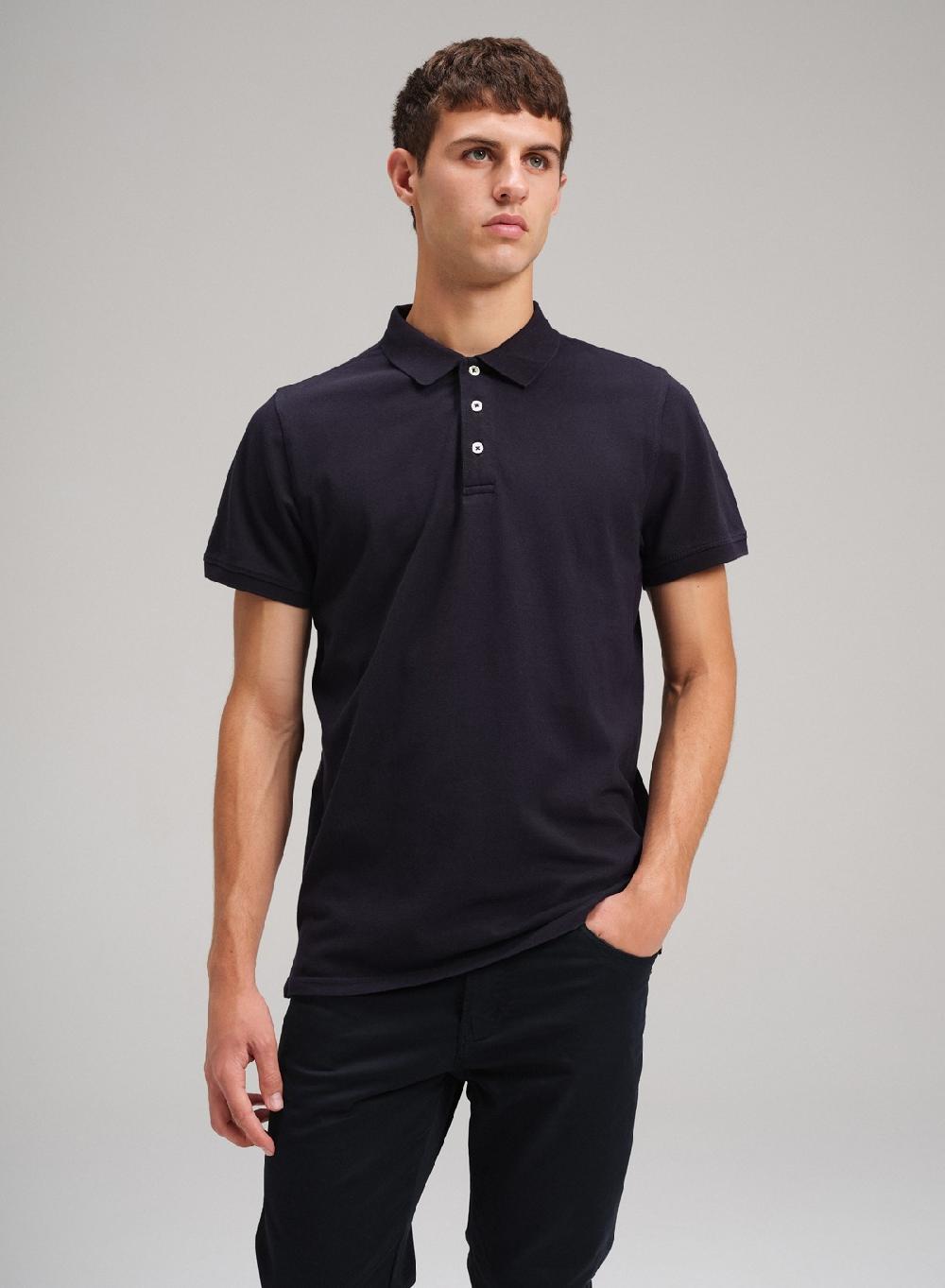 Etiqueta negra Chomba pique garment wash