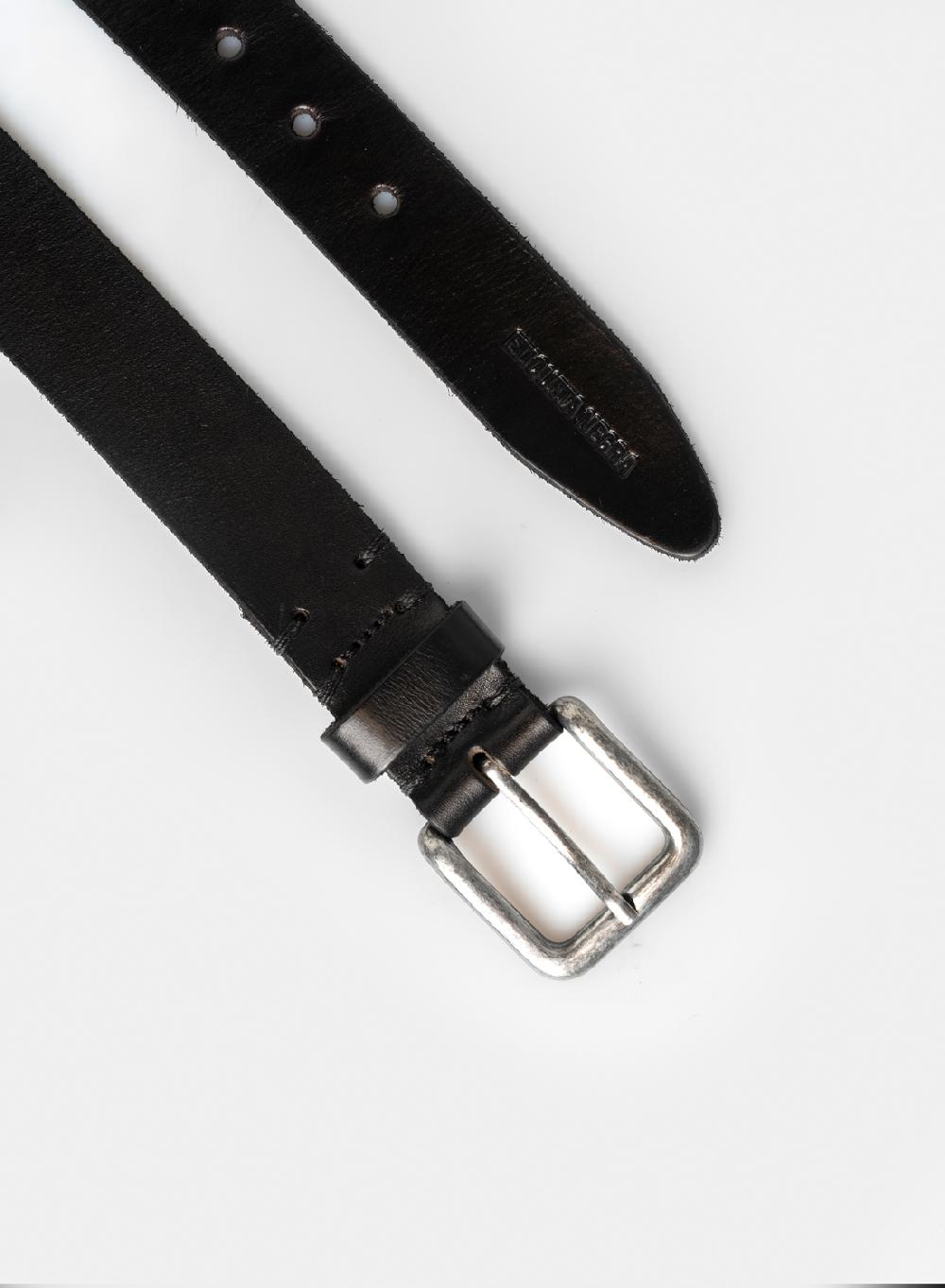 Etiqueta Negra Cinturon Vintage Hebilla Plata