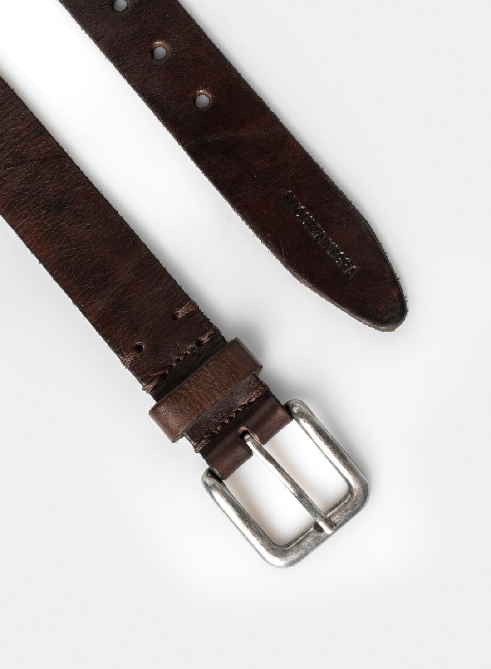 Etiqueta Negra Cinturon Vintage Hebilla Plata