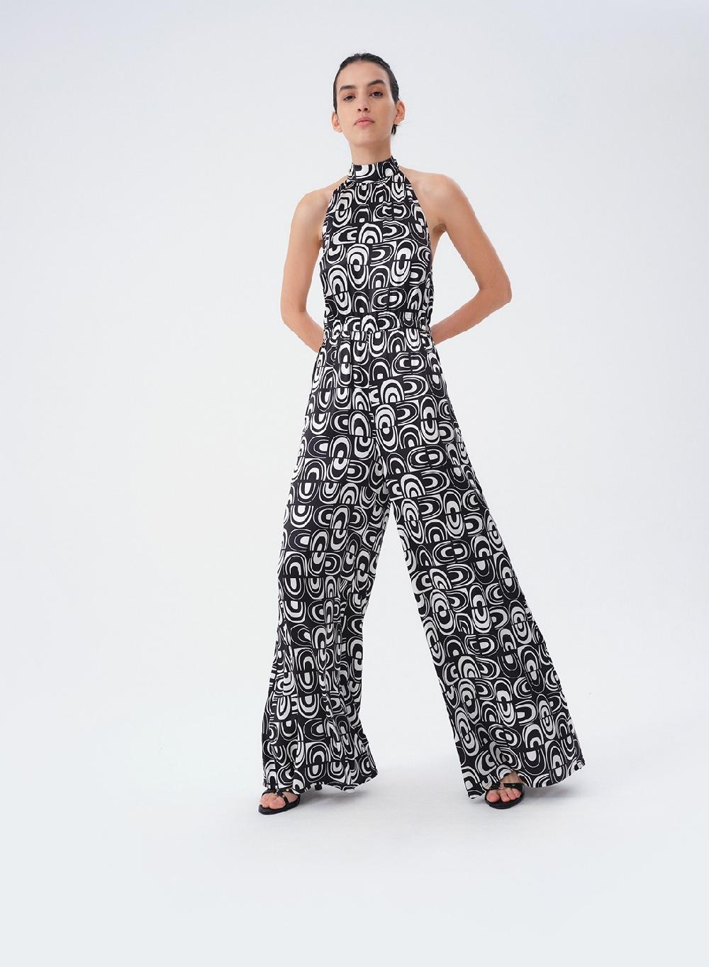 Etiqueta Negra Entero Seda Estampa Negro