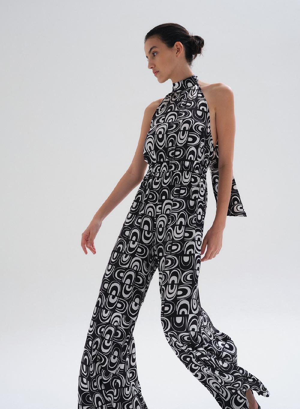 Etiqueta negra Entero Seda Estampa Negro