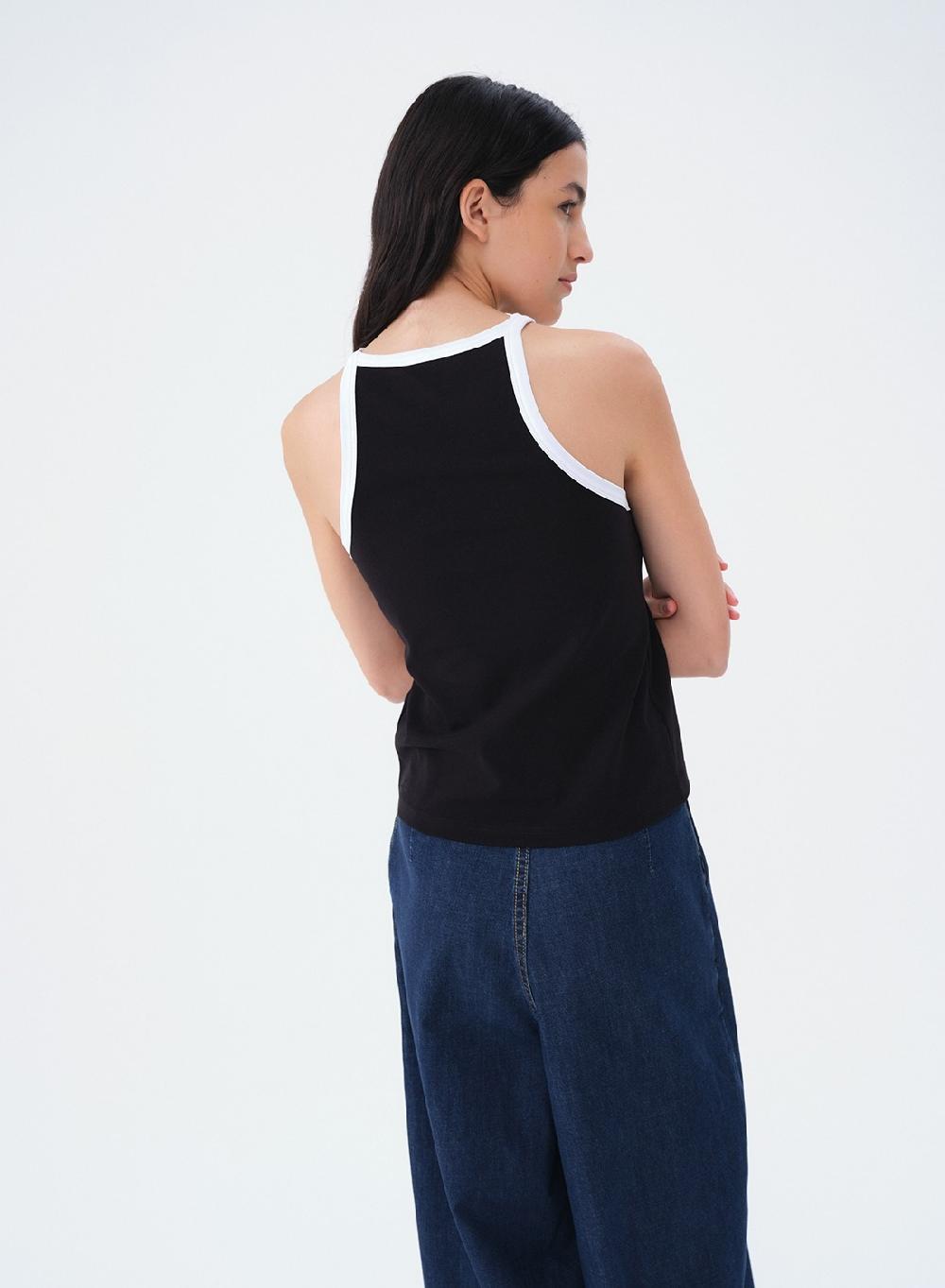 Etiqueta Negra Musculosa Rib Combinada