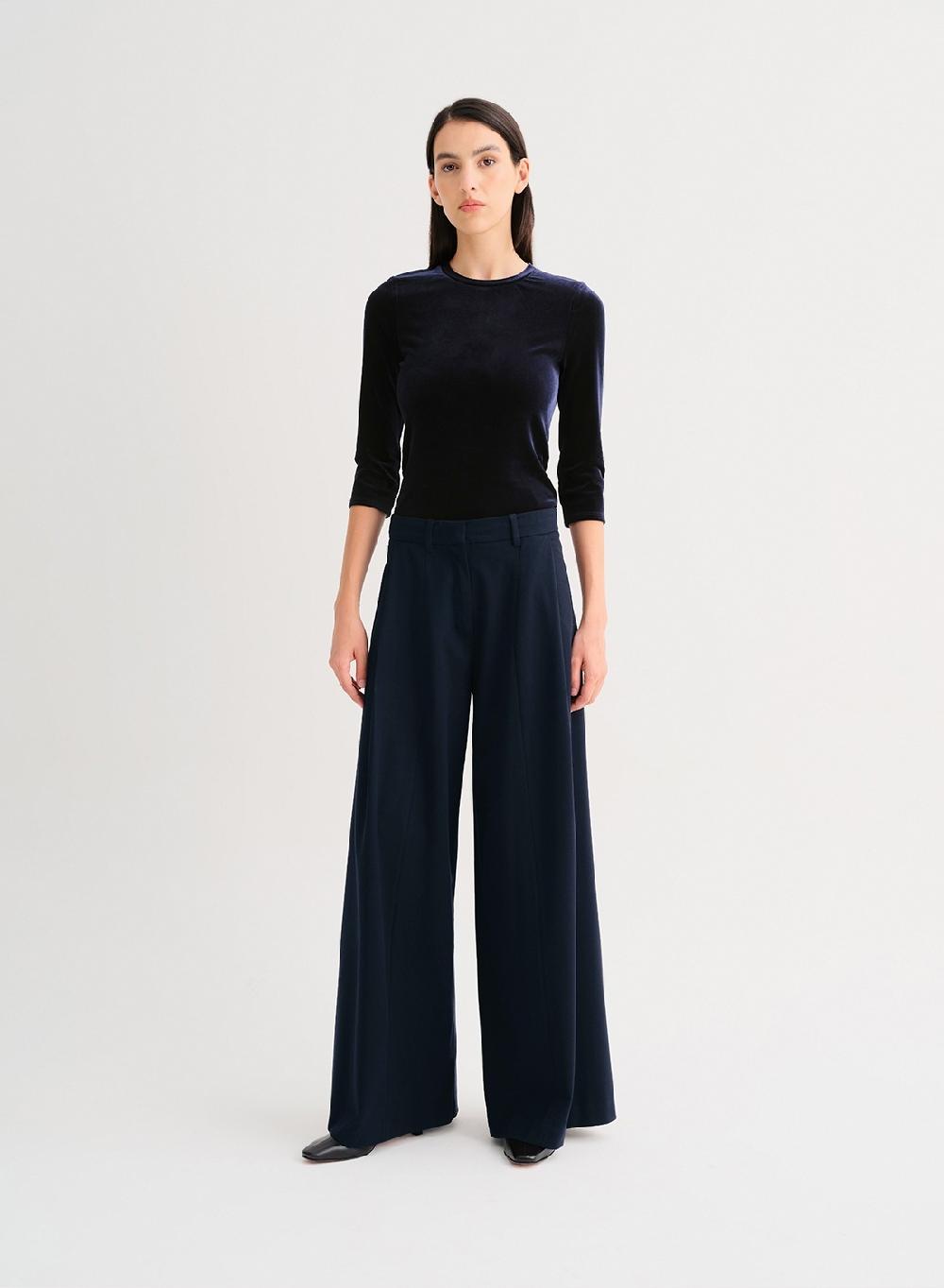 Etiqueta negra Pantalon ancho formal