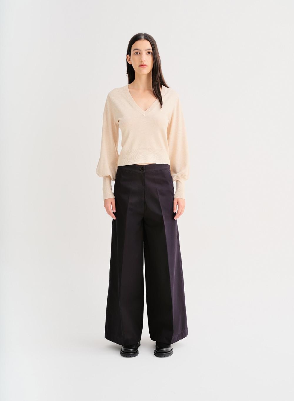 Etiqueta negra Pantalon ancho