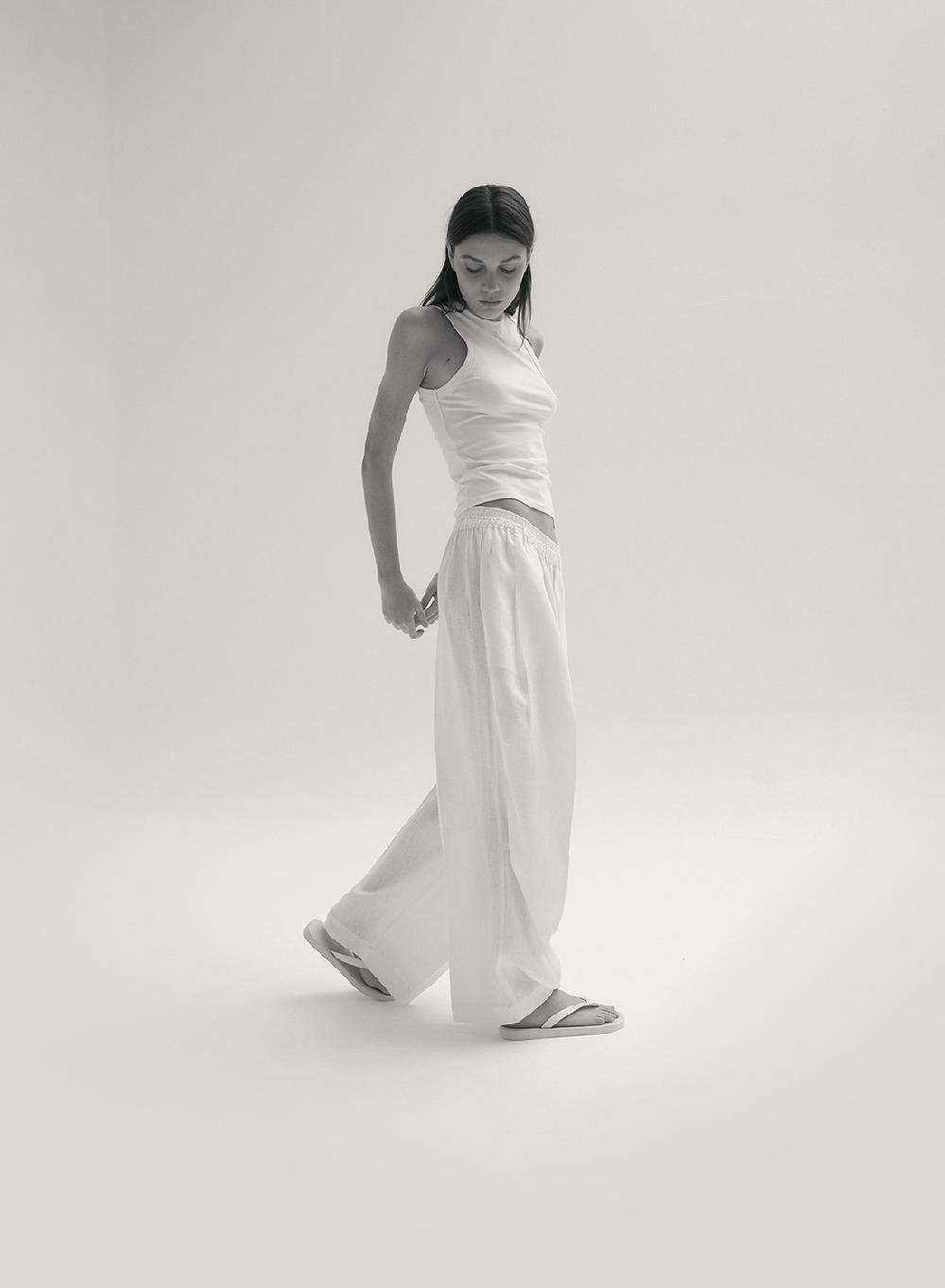 Etiqueta negra Pantalon babucha lino