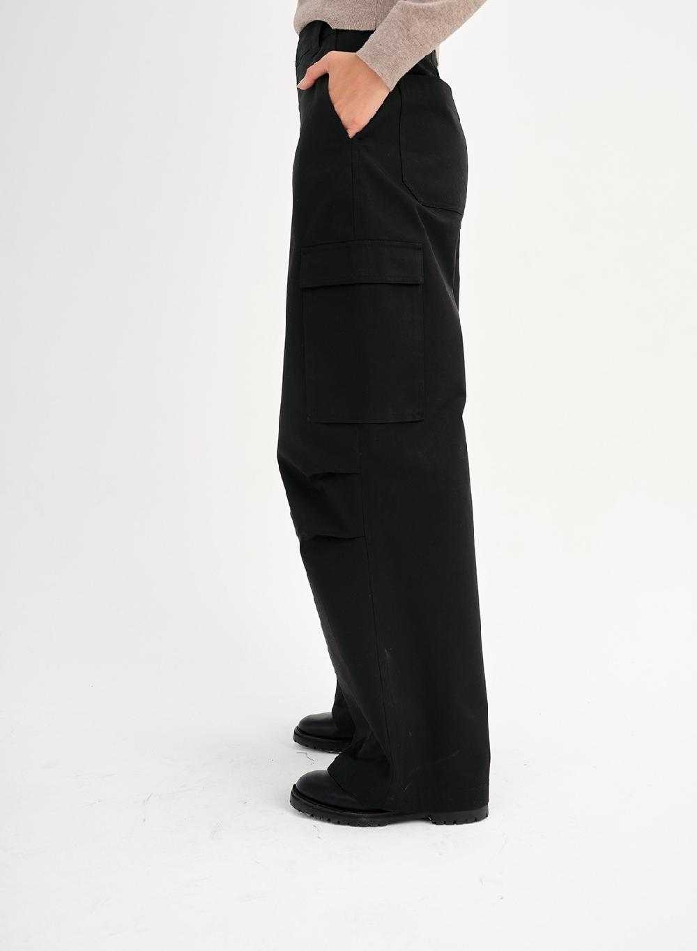 Etiqueta Negra Pantalon Bolsillos Gabardina