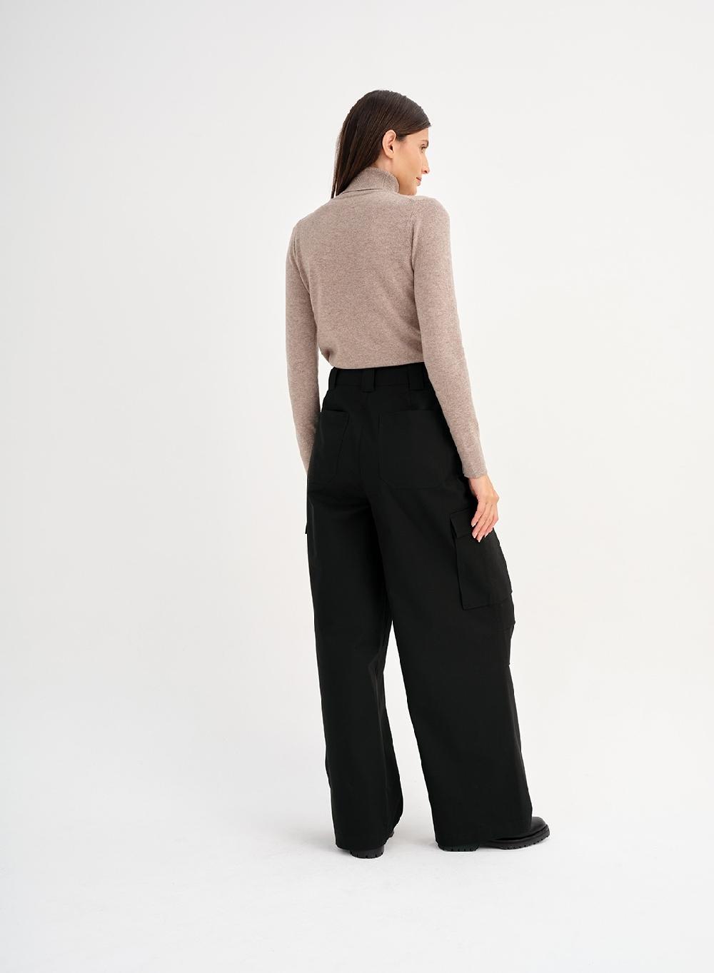 Etiqueta Negra Pantalon Bolsillos Gabardina