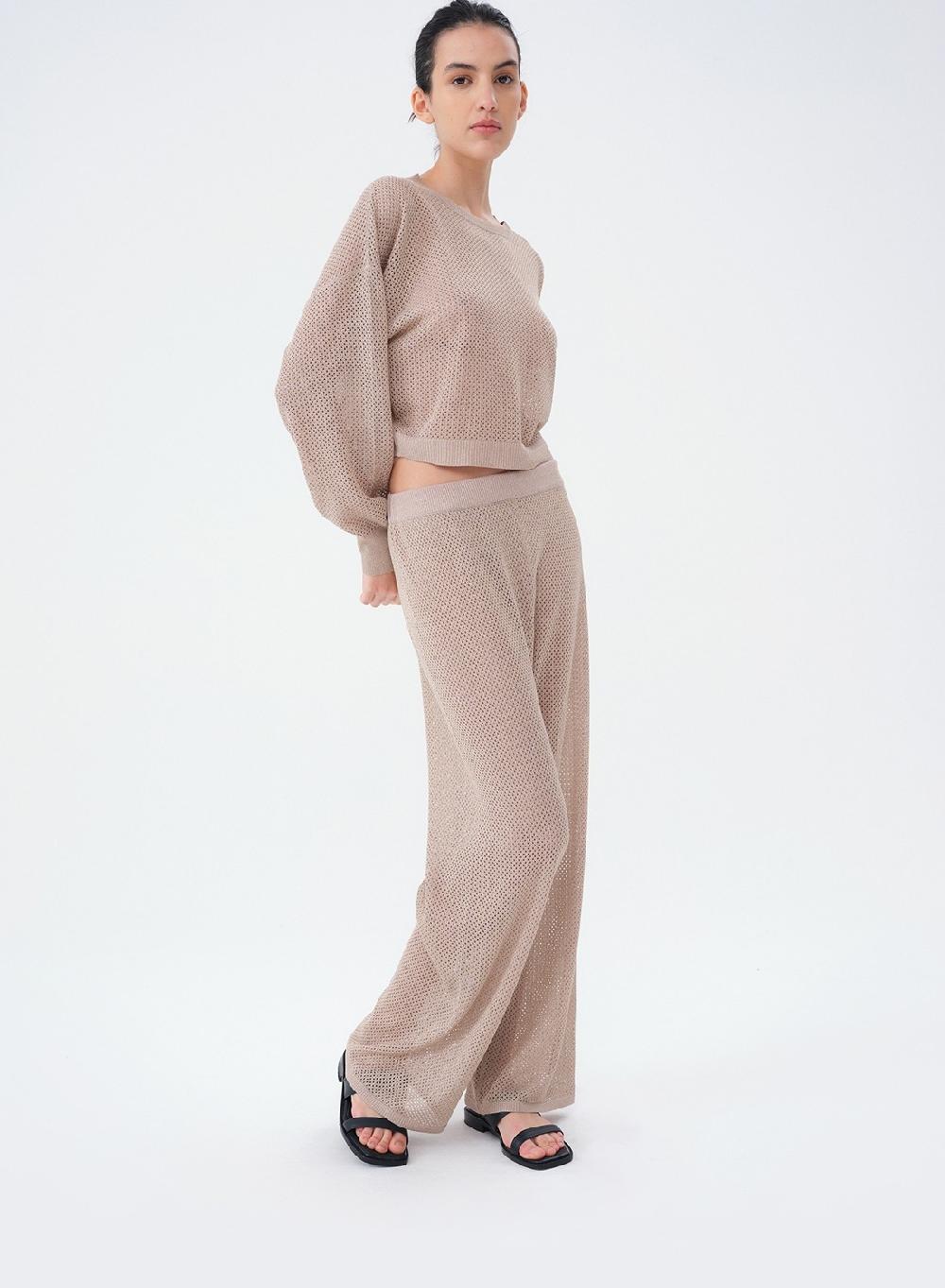 Etiqueta negra Pantalon calado lurex