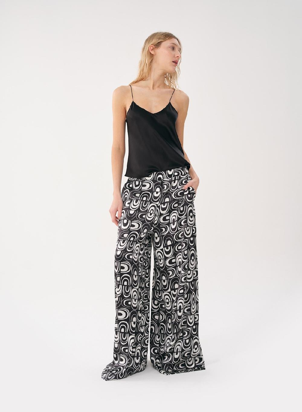Etiqueta Negra Pantalon Pijama Estampa Seda