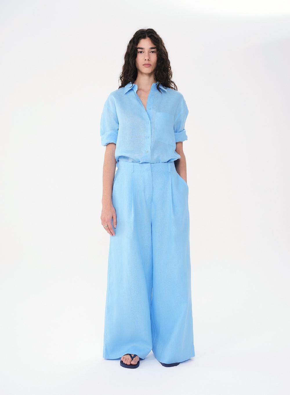 Etiqueta Negra Pantalon Pinzas Lino