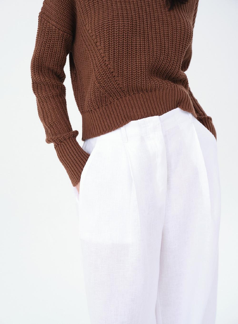 Etiqueta negra Pantalon Pinzas Lino