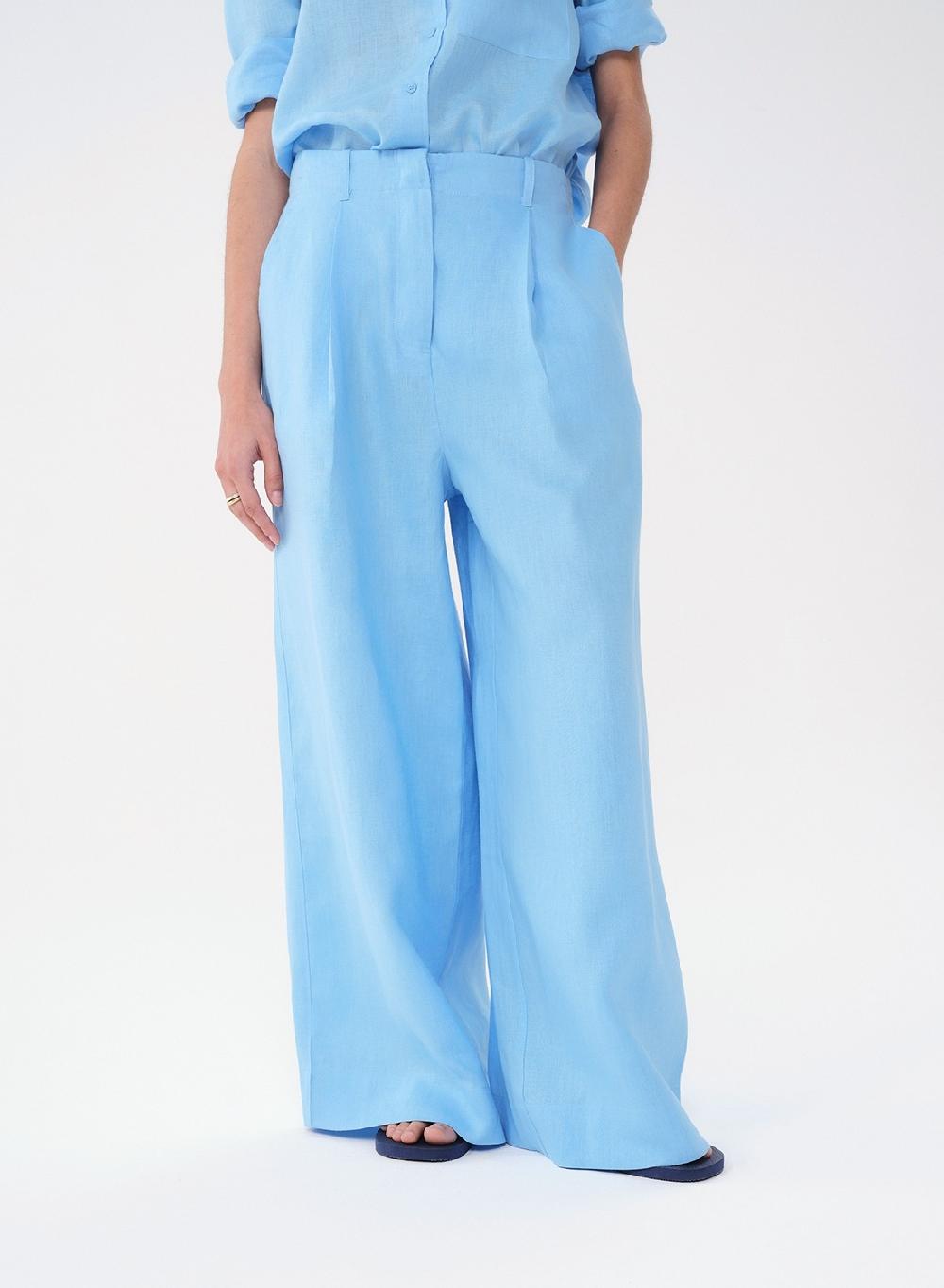 Etiqueta negra Pantalon Pinzas Lino