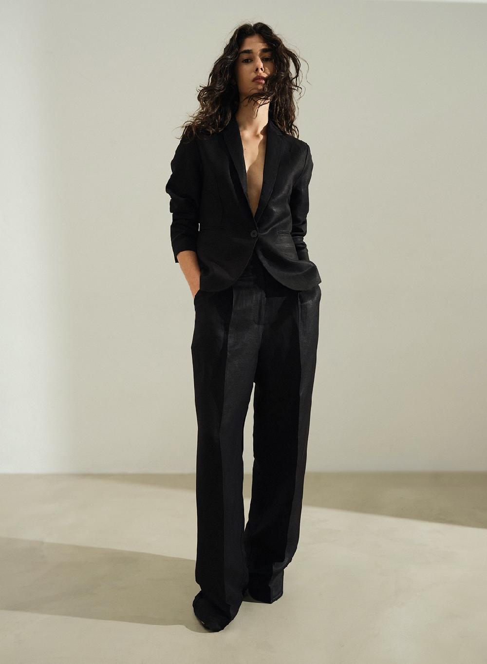 Etiqueta negra PANTALON TABLA LINO SATEN