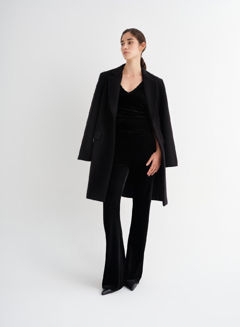 Etiqueta negra Pantalon terciopelo spandex