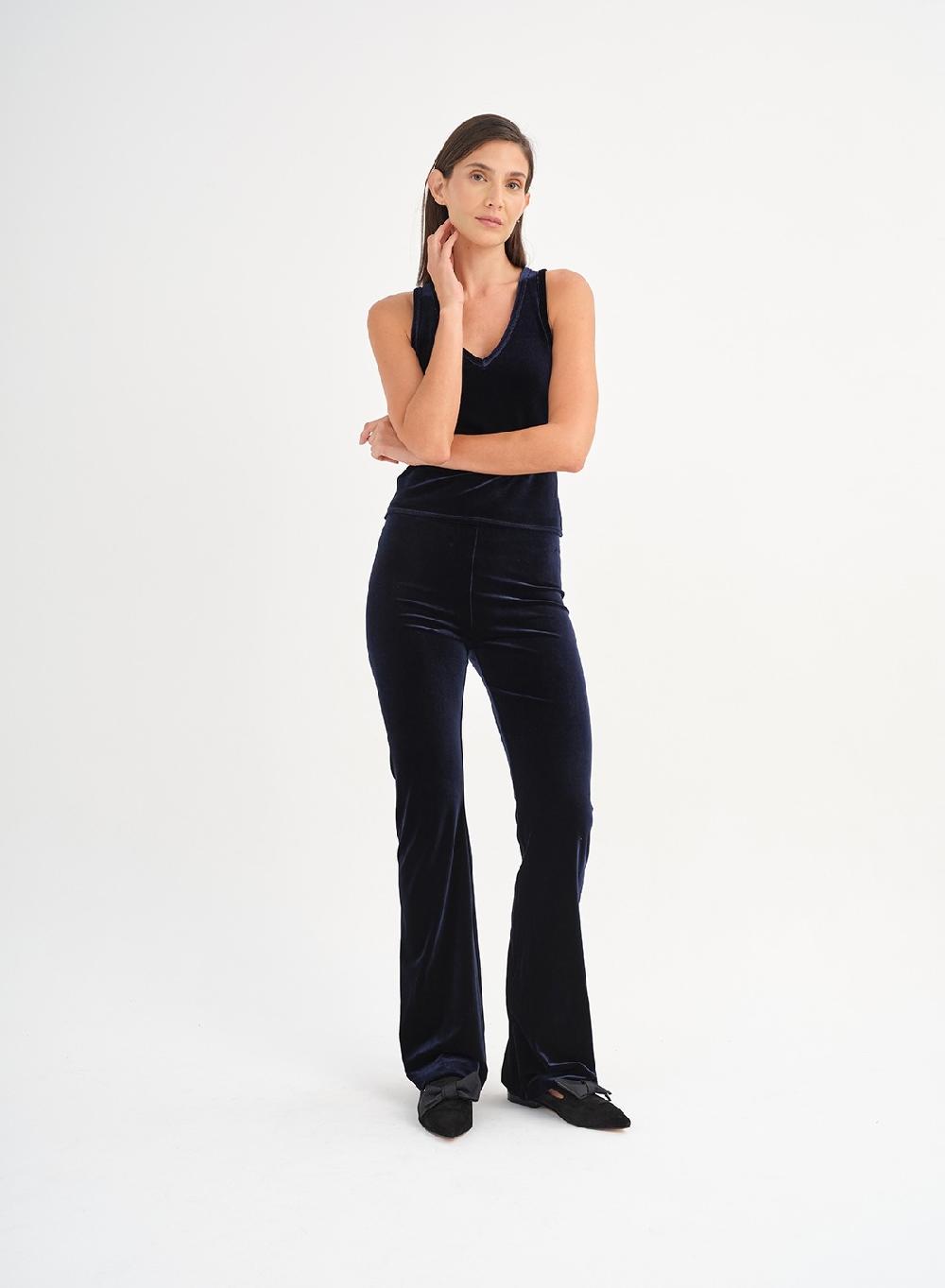Etiqueta negra Pantalon terciopelo spandex