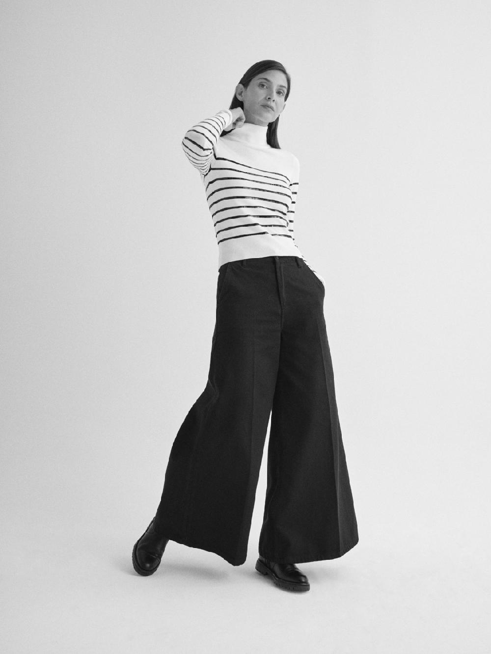 Etiqueta negra Polera tejida marinera