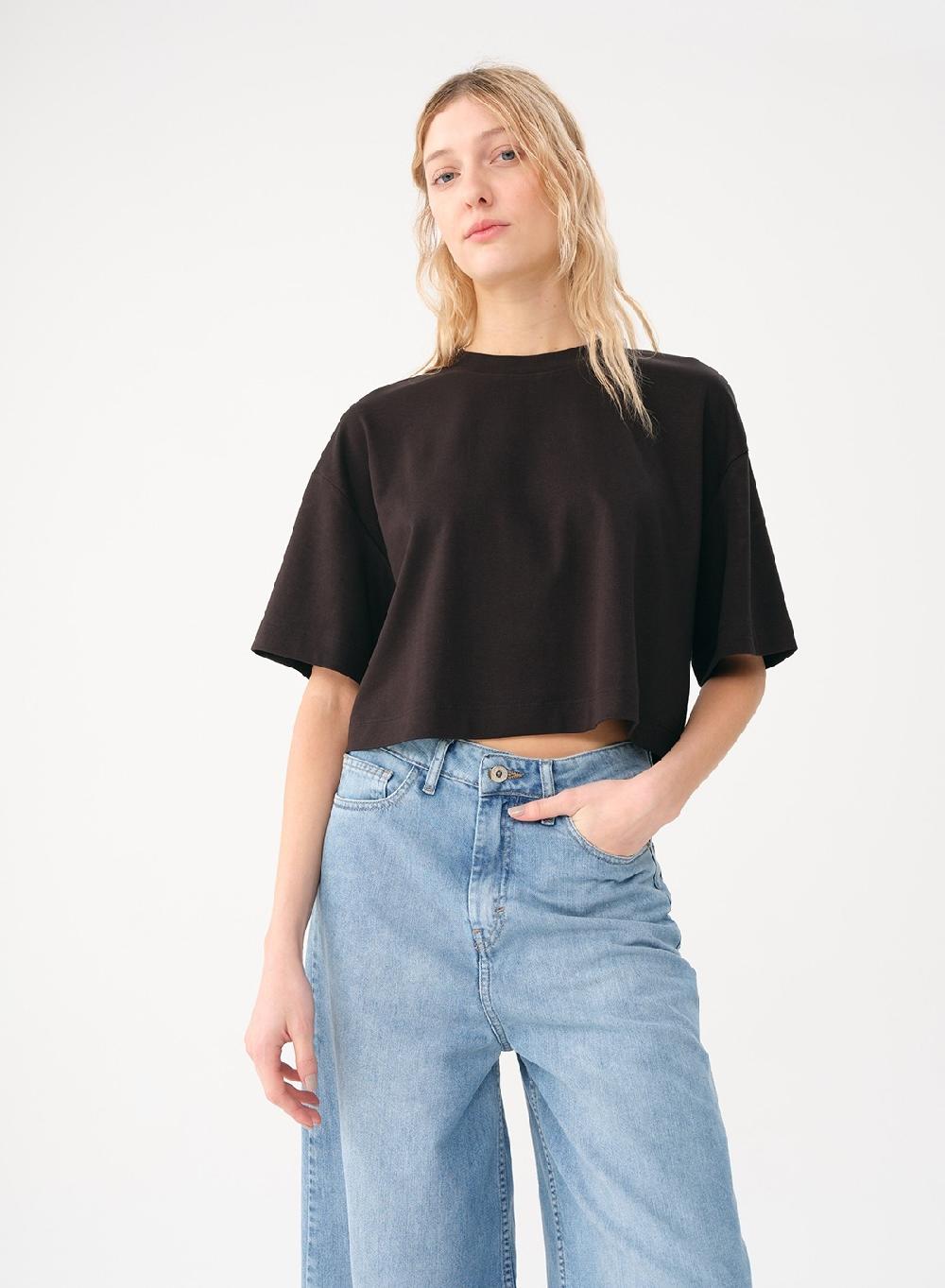 Etiqueta negra Remera amplia algodon