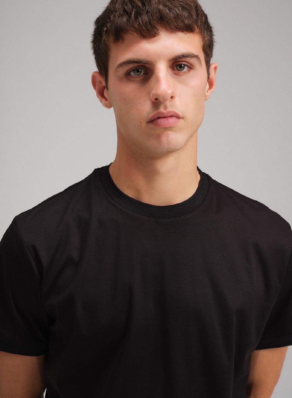 Etiqueta Negra Remera Cuello U Algodon Seda