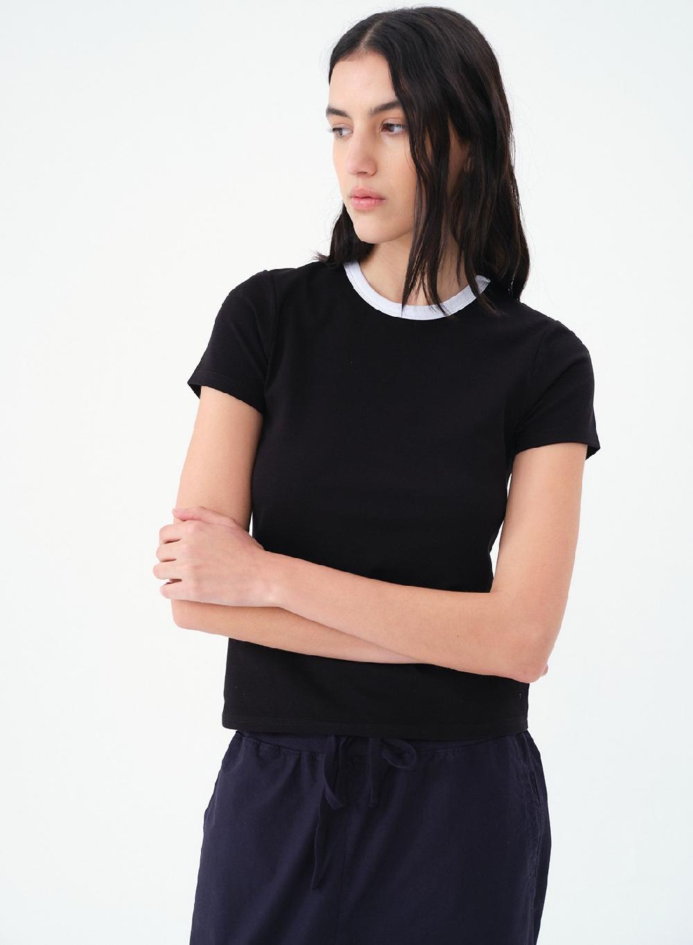 Etiqueta Negra Remera Rib Combinada