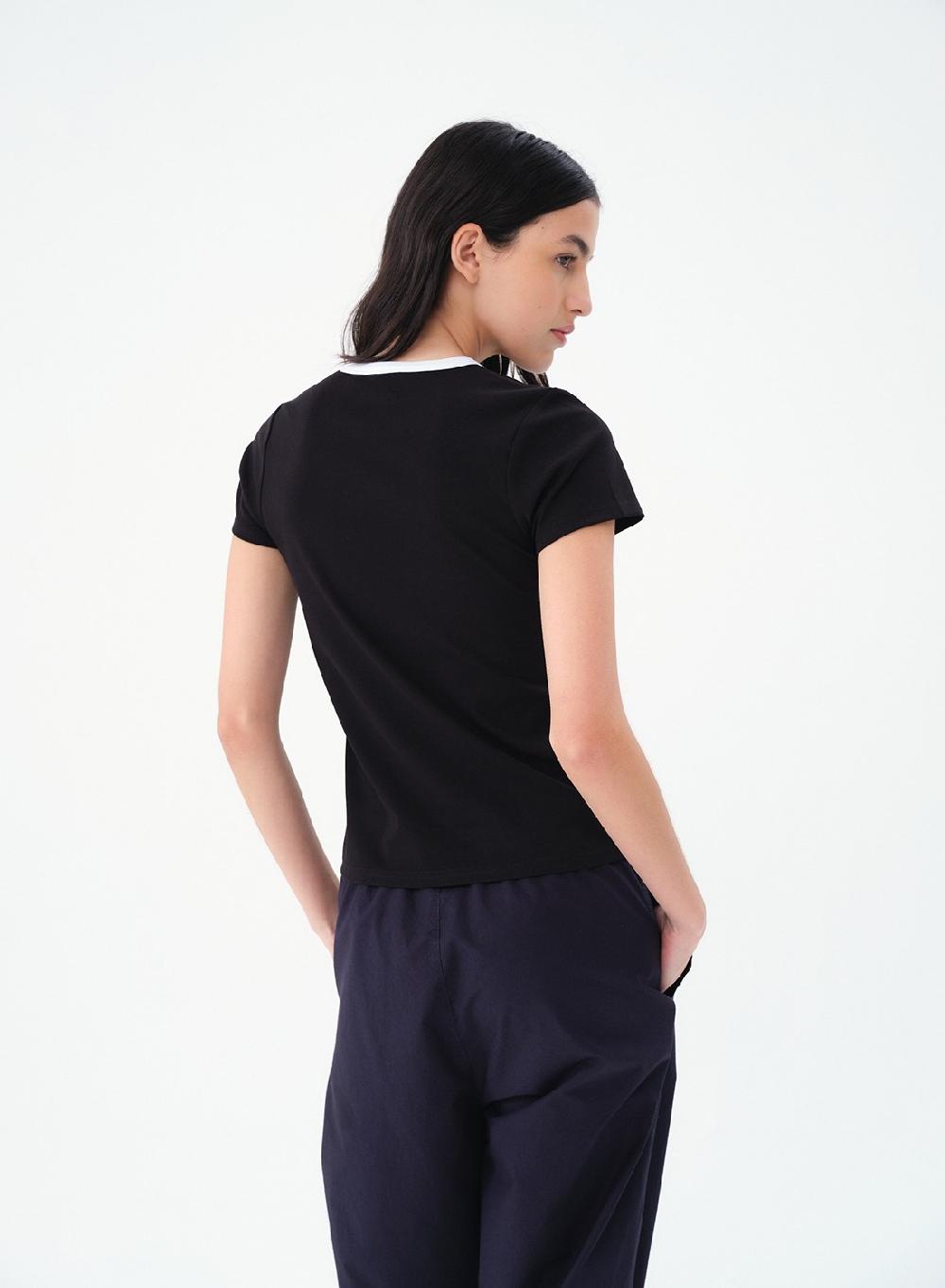 Etiqueta Negra Remera Rib Combinada