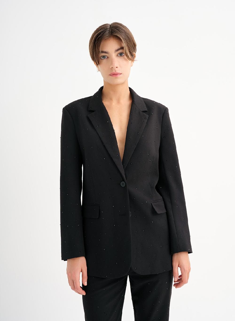 Etiqueta Negra Saco Formal Brillos