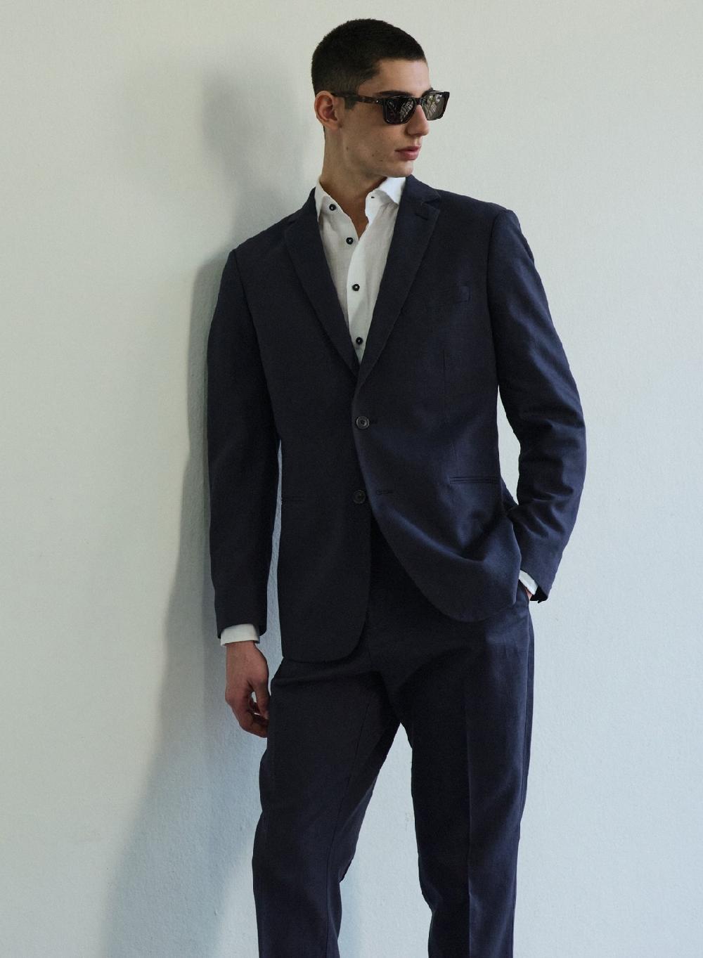 Etiqueta negra Saco Informal Lino