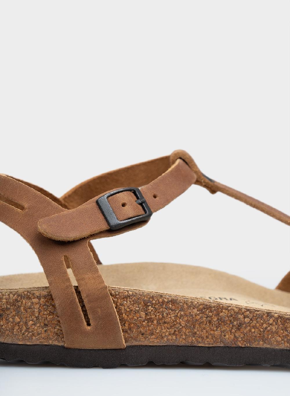 Etiqueta Negra Sandalia Pulsera Cuero