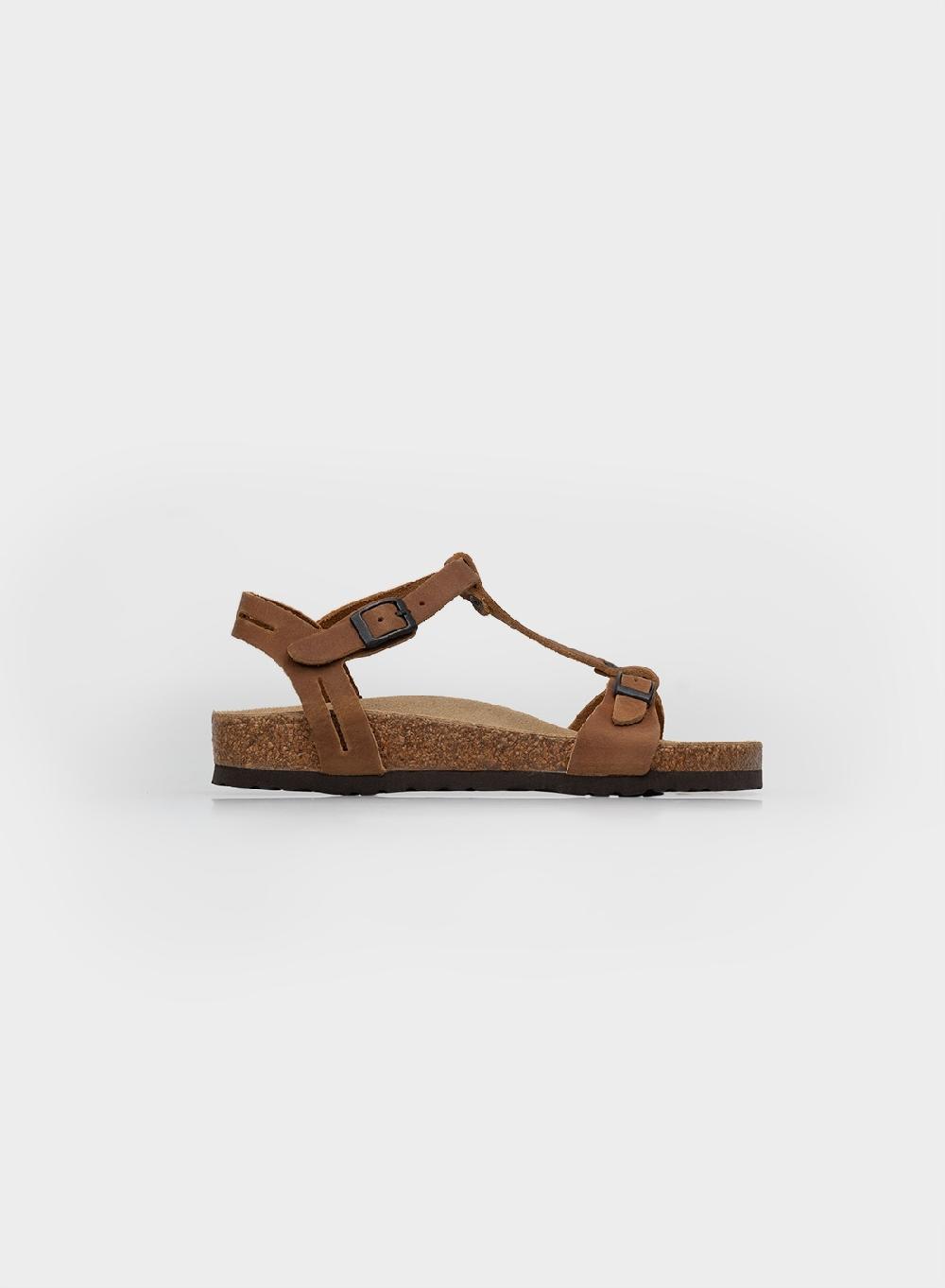 Etiqueta negra Sandalia Pulsera Cuero