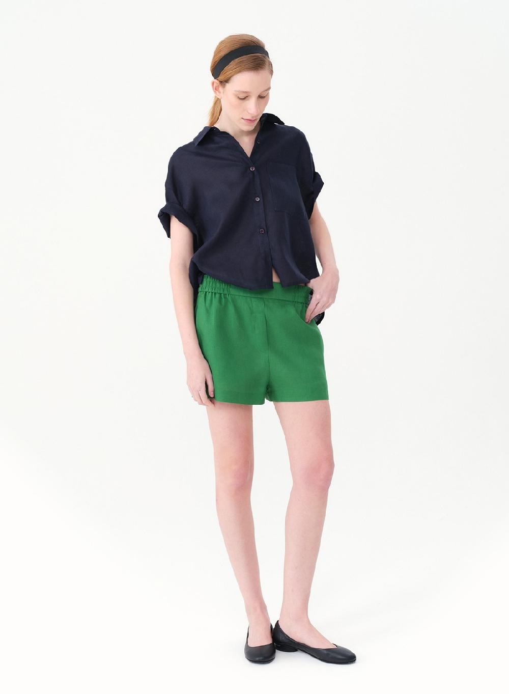 Etiqueta negra Short lino