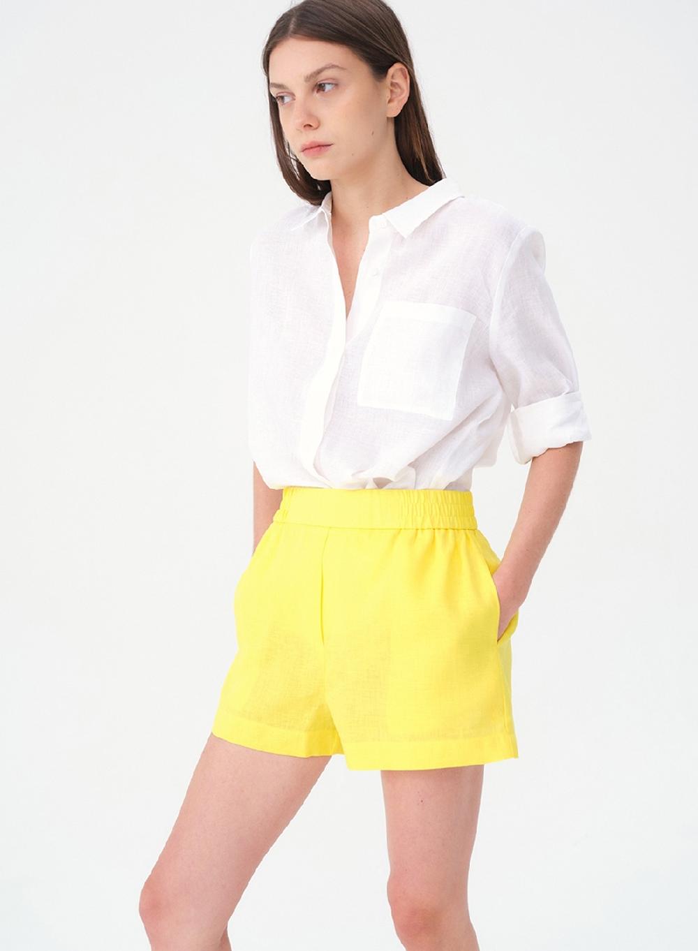 Etiqueta negra Short lino