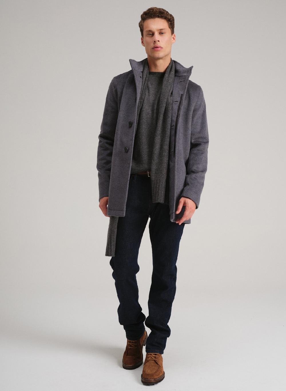 Etiqueta Negra Sobretodo Mao Cartera Tapada