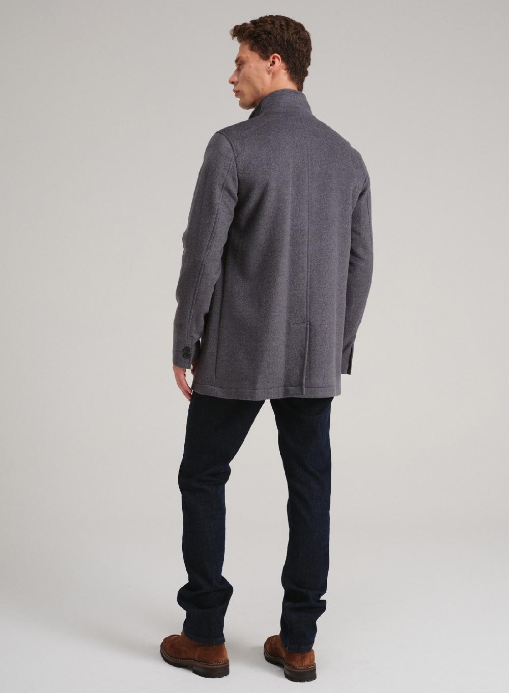 Etiqueta Negra Sobretodo Mao Cartera Tapada