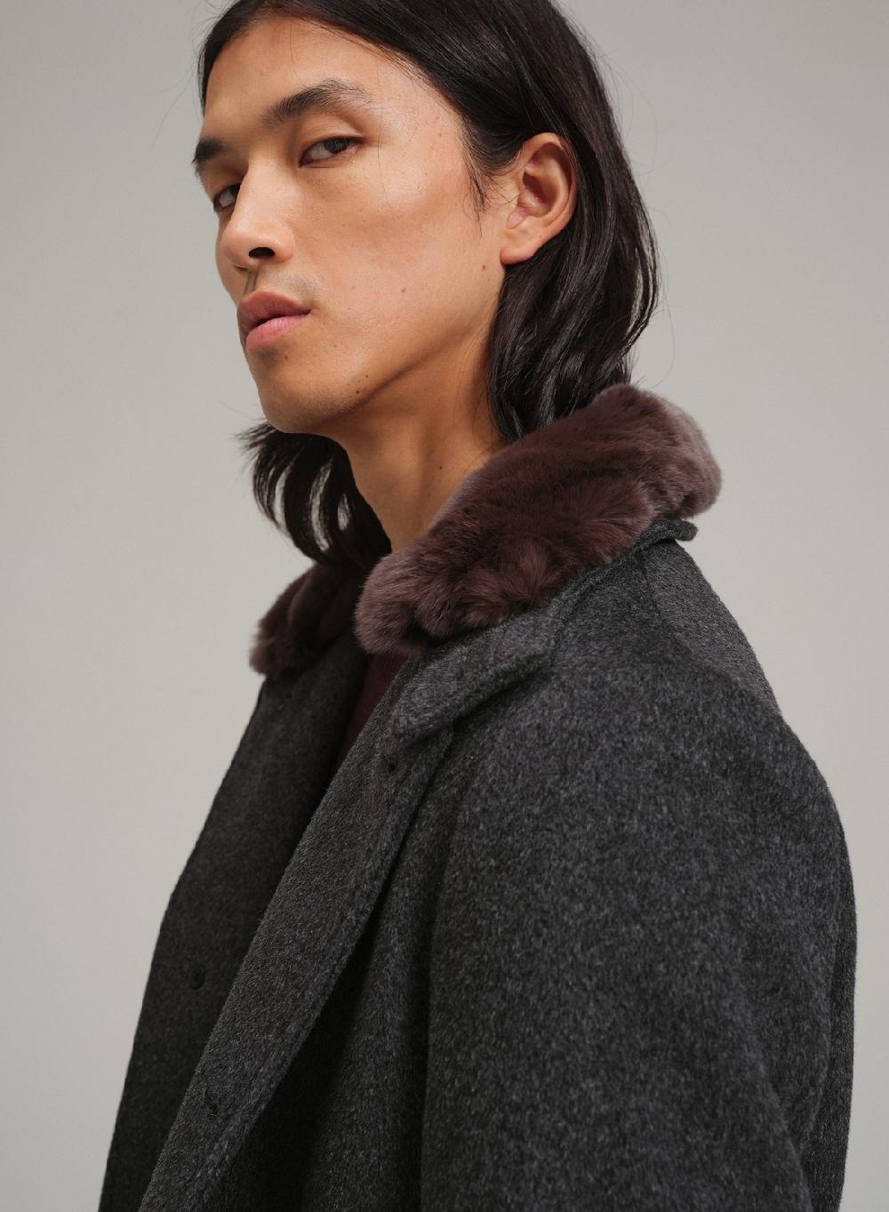 Etiqueta Negra Sobretodo Mao Piel