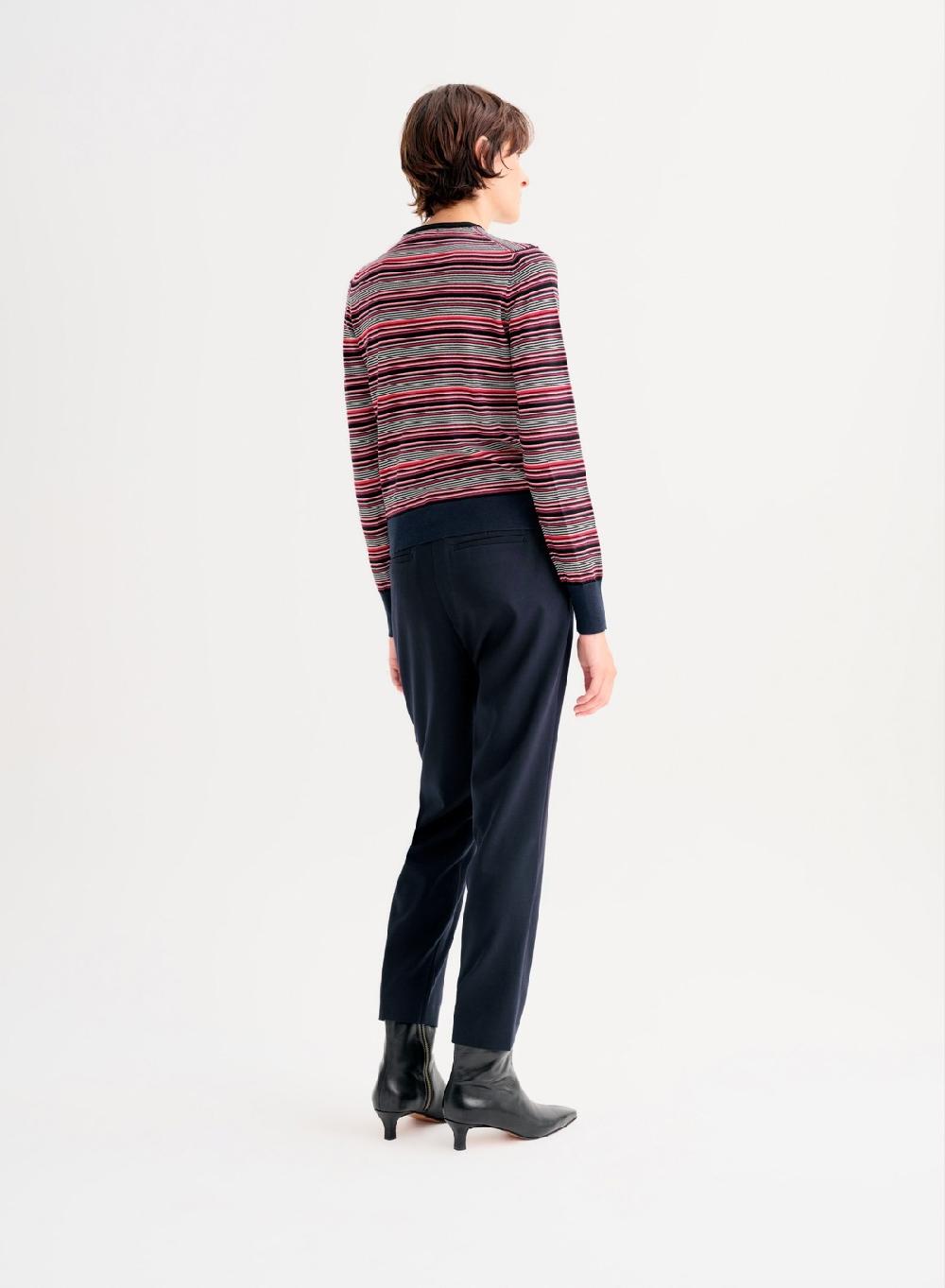 Etiqueta Negra Sweater Clasico Rayitas Merino