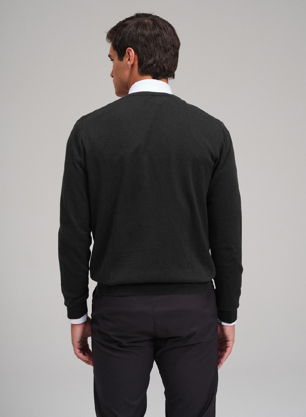 Etiqueta Negra Sweater Cuello V Algodon Cashmere