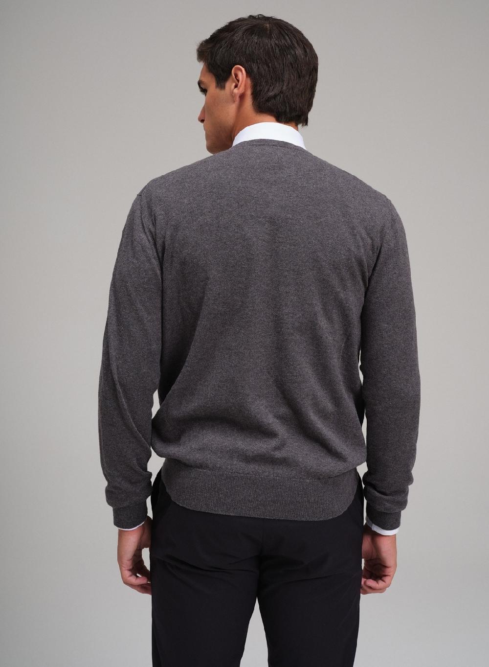 Etiqueta Negra Sweater Cuello V Algodon Cashmere