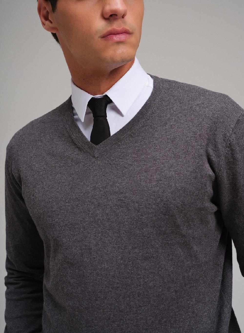 Etiqueta Negra Sweater Cuello V Algodon Cashmere