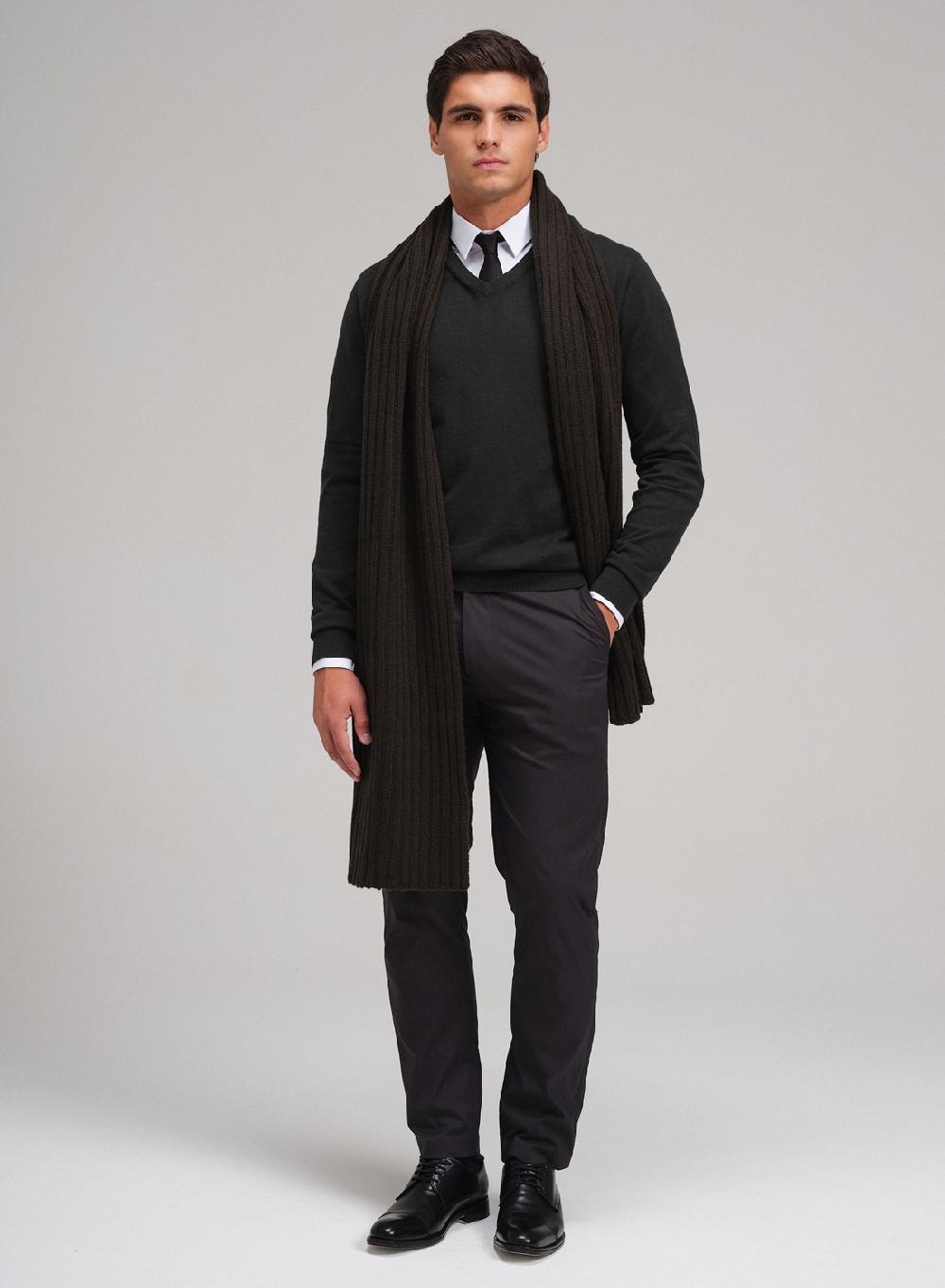 Etiqueta negra Sweater cuello V algodon cashmere