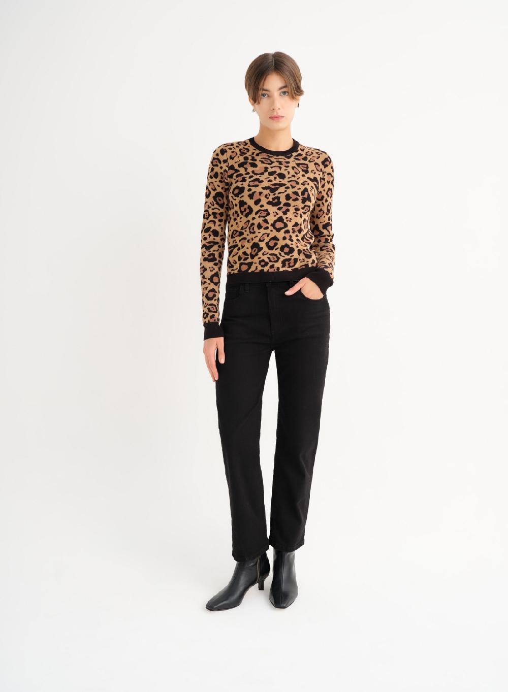 Etiqueta Negra Sweater Tejido Leopardo