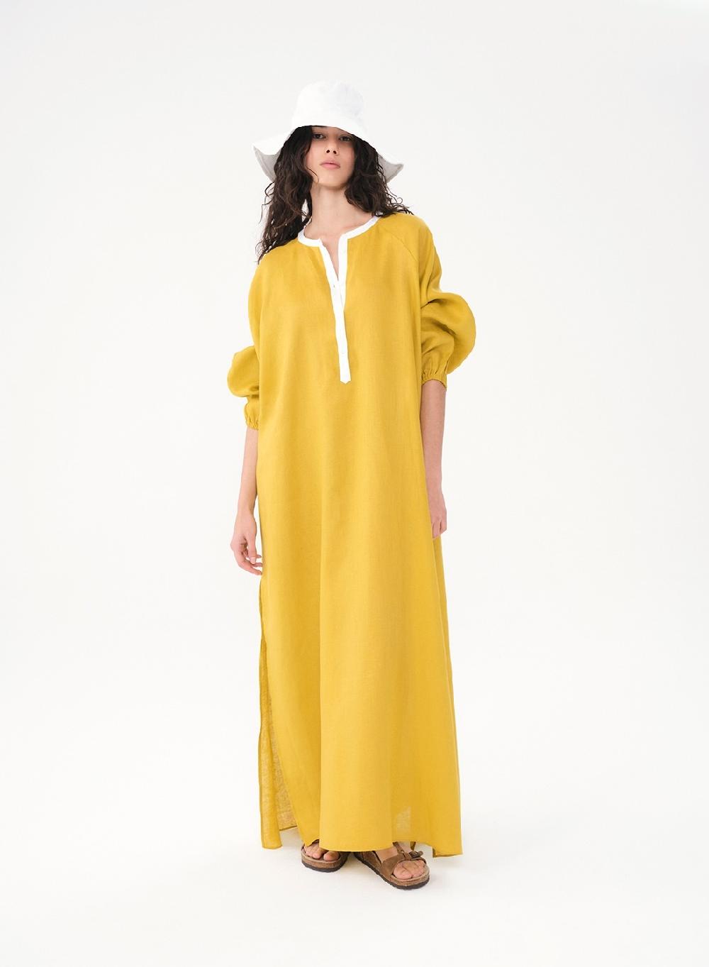 Etiqueta negra Tunica Combinada Lino