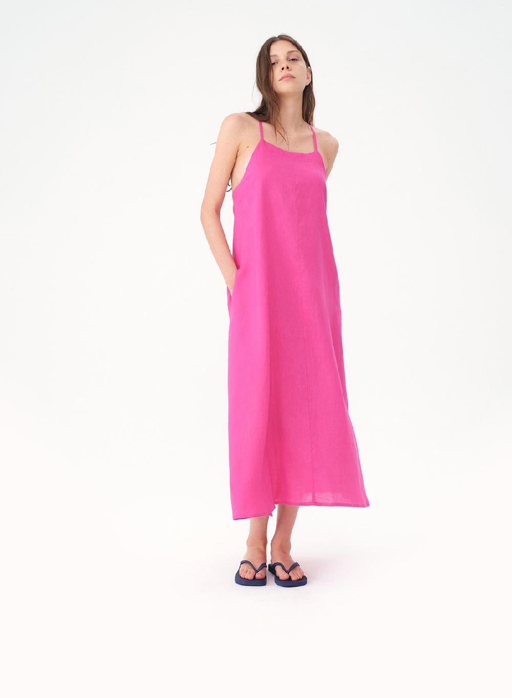 Etiqueta Negra Vestido Breteles Lino