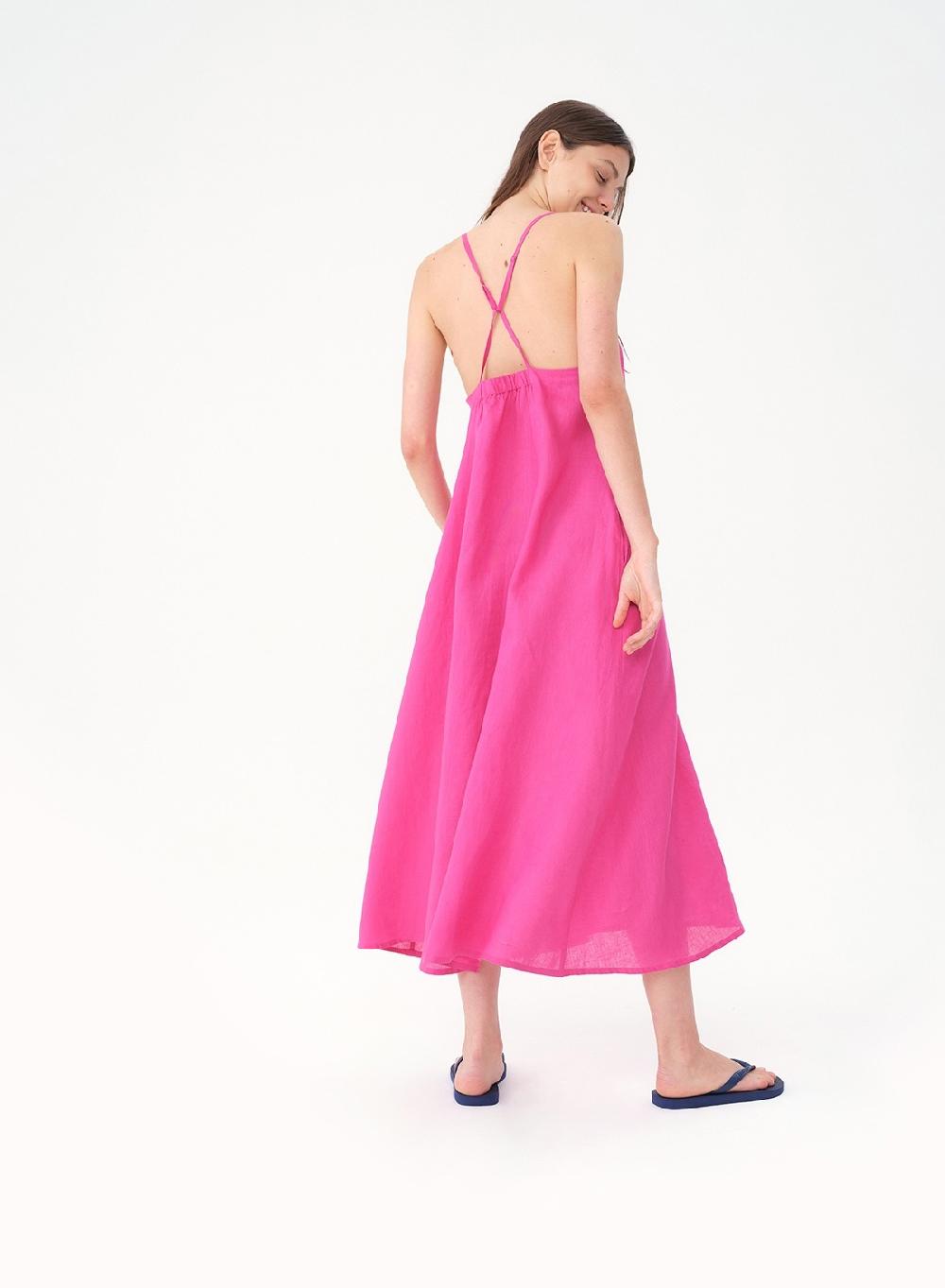 Etiqueta Negra Vestido Breteles Lino