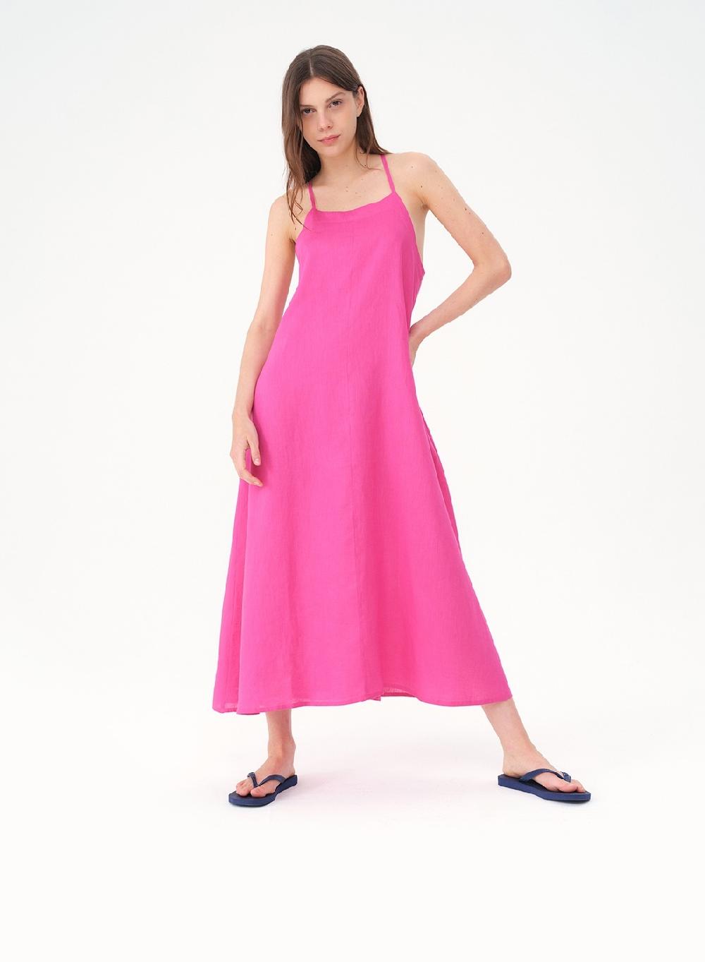 Etiqueta negra Vestido breteles lino