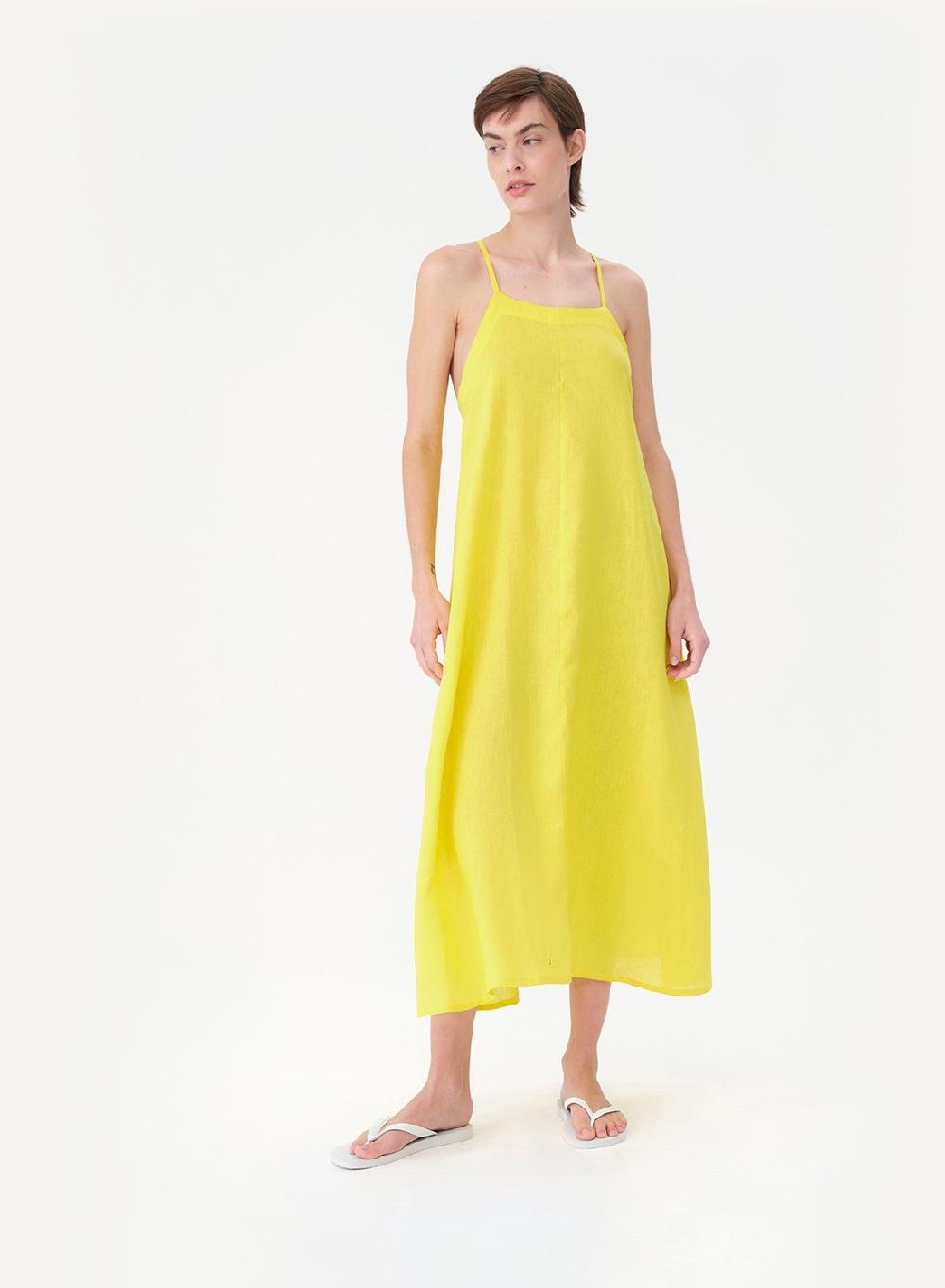 Etiqueta Negra Vestido Breteles Lino