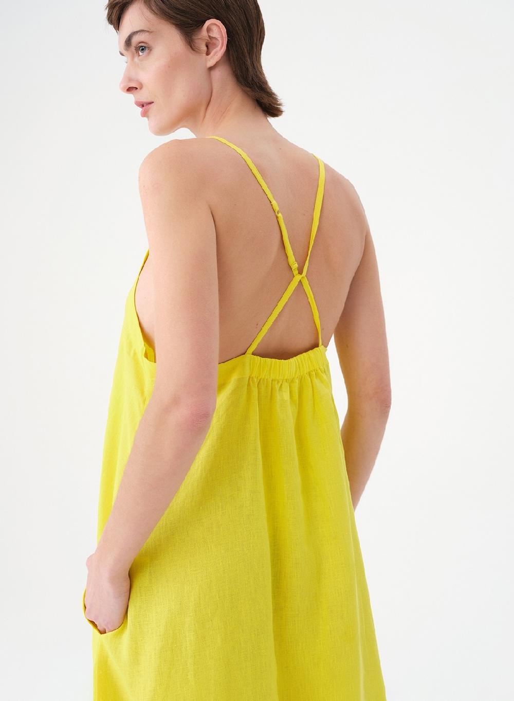 Etiqueta Negra Vestido Breteles Lino