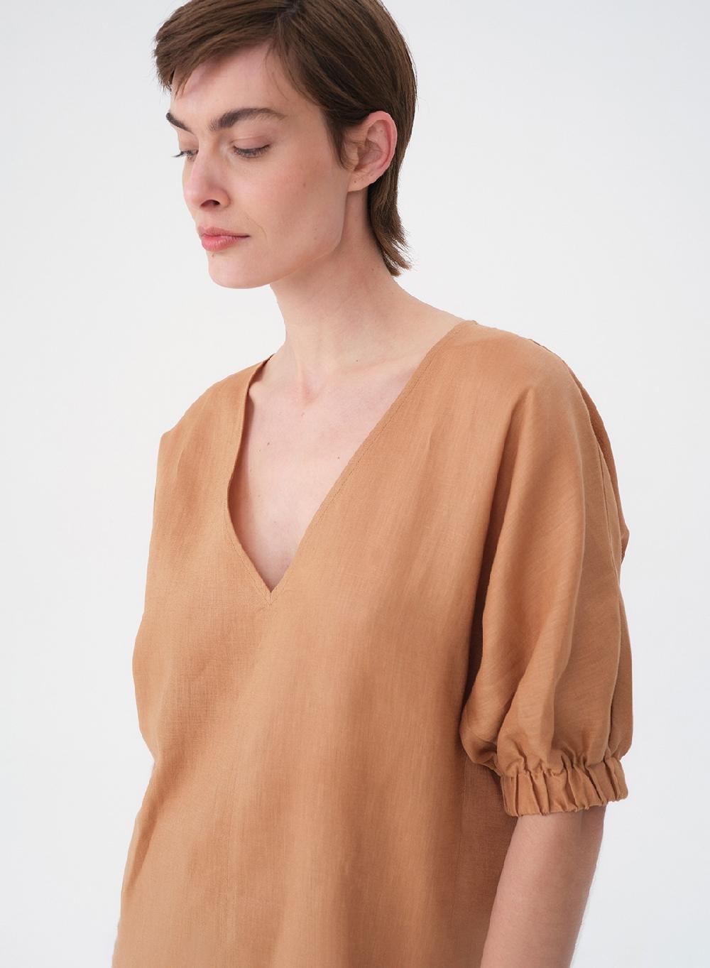 Etiqueta Negra Vestido Corto Lino