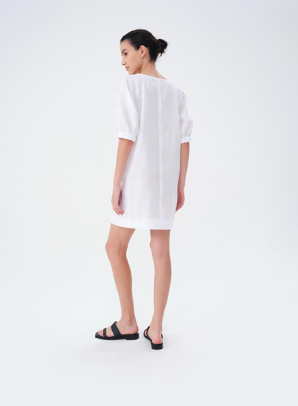 Etiqueta Negra Vestido Corto Lino