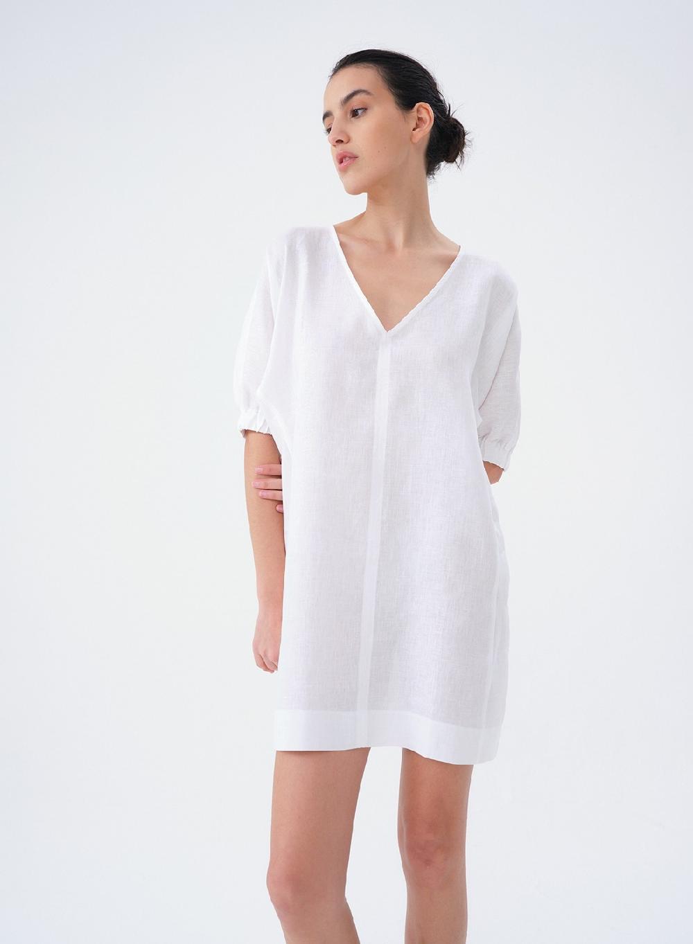 Etiqueta Negra Vestido Corto Lino